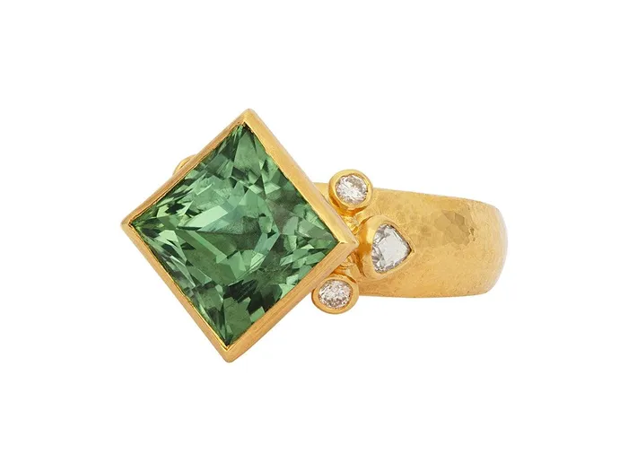 GG GOLD OOAK Rings GURHAN Prism Gold Tourmaline Cocktail Ring 11mm Square GG GOLD OOAK Rings GURHAN Prism Gold Tourmaline Cocktail Ring 11mm Square