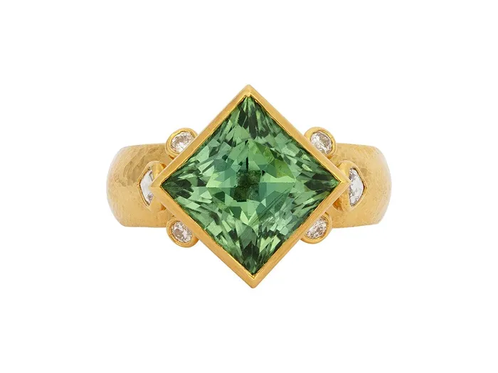 GG GOLD OOAK Rings GURHAN Prism Gold Tourmaline Cocktail Ring 11mm Square