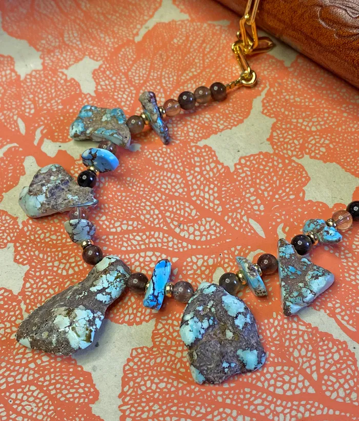 Golden Hills Turquoise Natural Cats Eye Necklace Elisa Ilana Necklaces