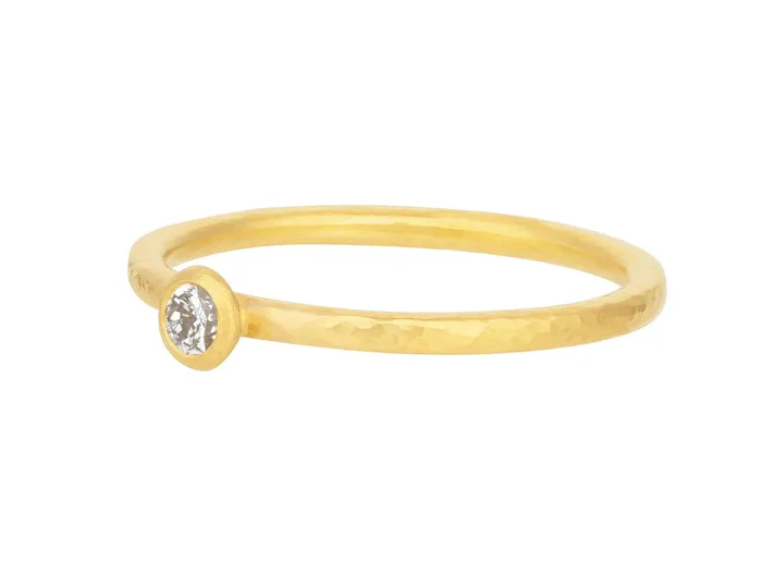 GURHAN Prism Gold Diamond Stacking Ring 35mm Round GG GOLD OOAK Rings