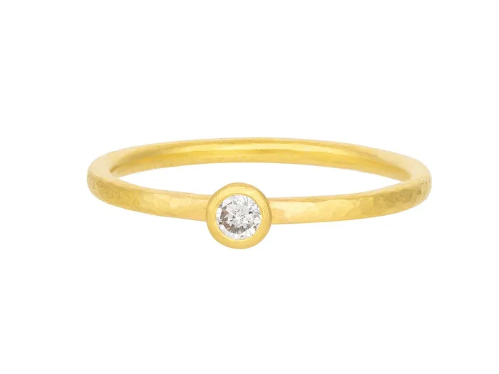 GURHAN Prism Gold Diamond Stacking Ring 35mm Round GG GOLD OOAK Rings
