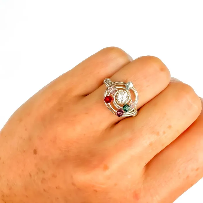 Hoops By Hand Rings SIZE 575 Bead Swirl Ring 925 Sterling Silver