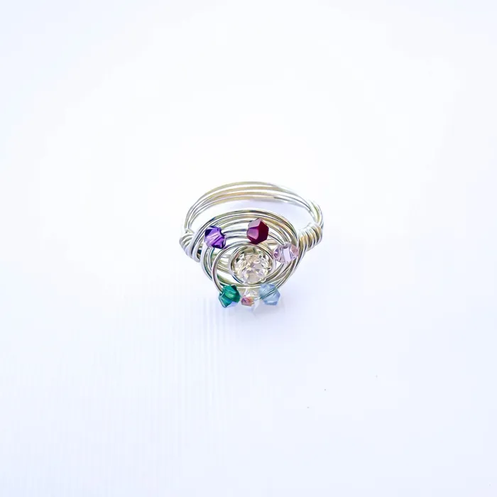 Hoops By Hand Rings SIZE 575 Bead Swirl Ring 925 Sterling Silver