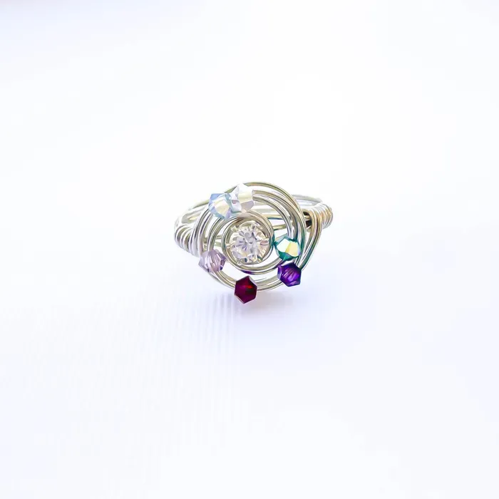 Hoops By Hand Rings SIZE 575 Bead Swirl Ring 925 Sterling Silver
