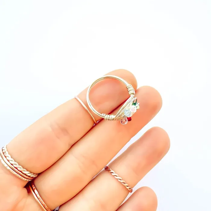 Hoops By Hand Rings SIZE 575 Bead Swirl Ring 925 Sterling Silver