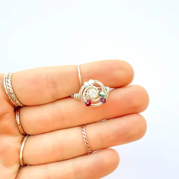 Hoops By Hand Rings SIZE 575 Bead Swirl Ring 925 Sterling Silver