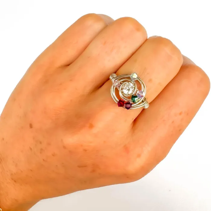 Hoops By Hand Rings SIZE 575 Bead Swirl Ring 925 Sterling Silver