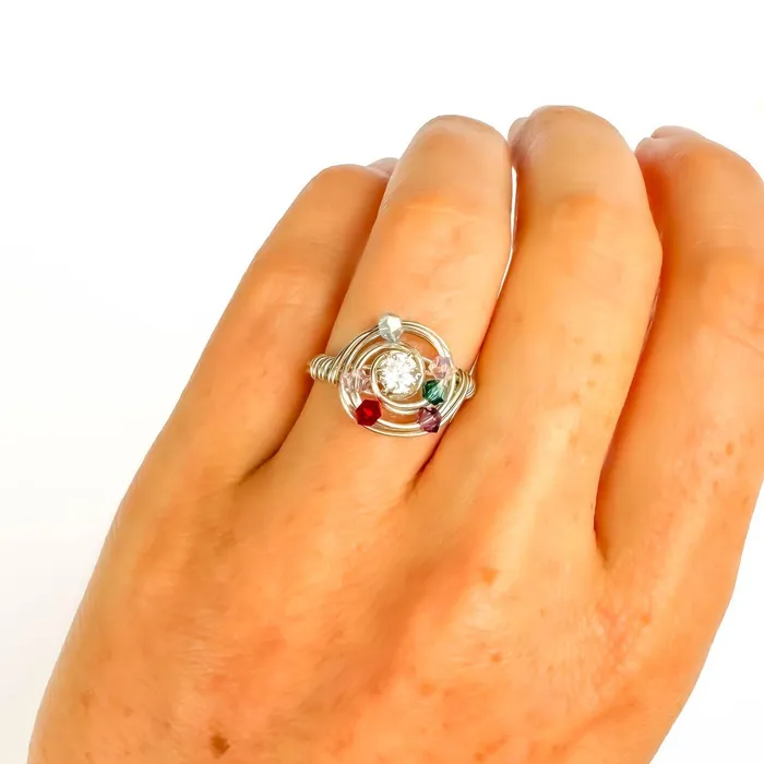 Hoops By Hand Rings SIZE 575 Bead Swirl Ring 925 Sterling Silver
