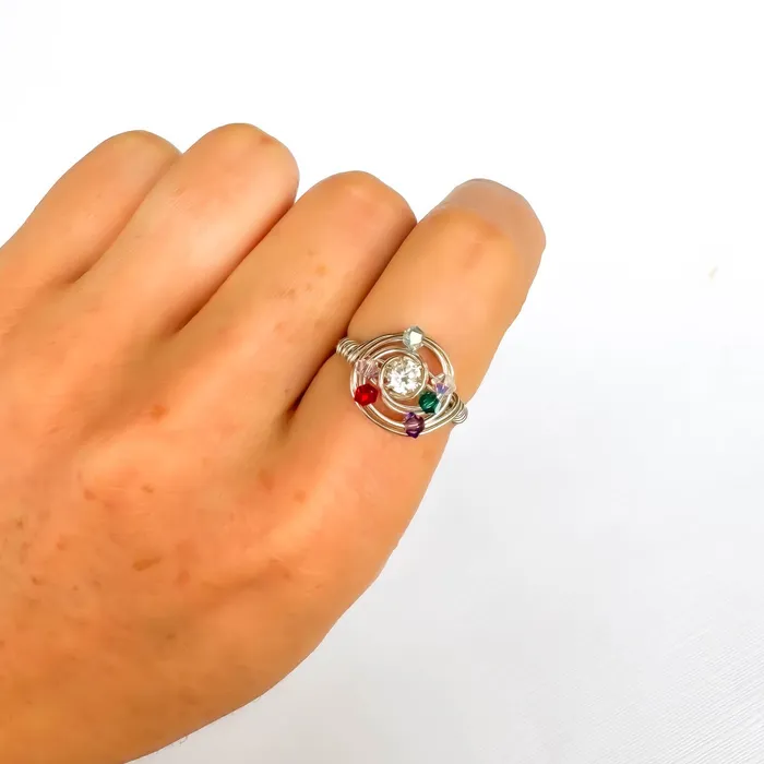 Hoops By Hand Rings SIZE 575 Bead Swirl Ring 925 Sterling Silver