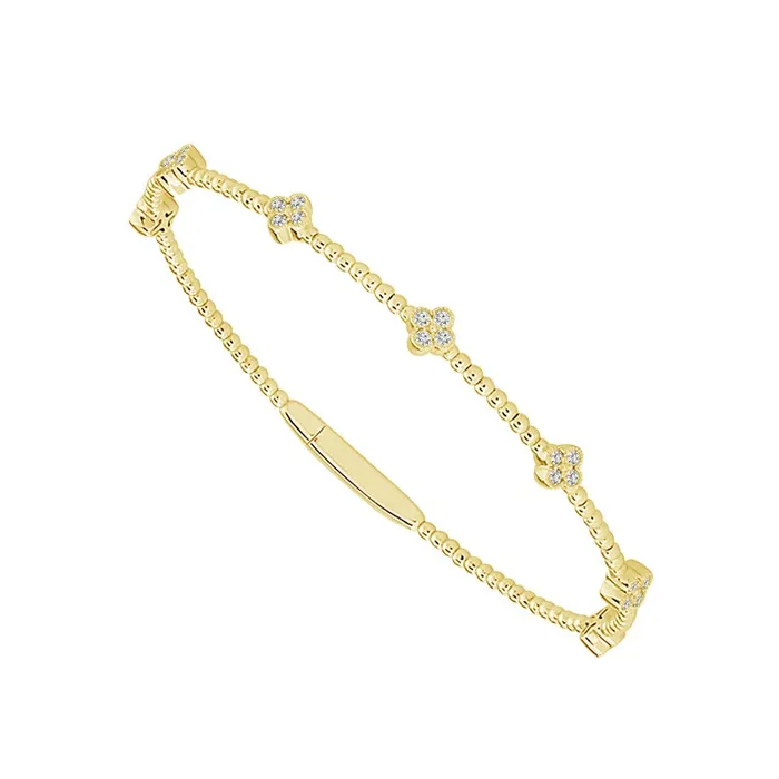 IDD USA LLC PreStyled Sets 14K Gold 38 CT Diamond Station Bangle