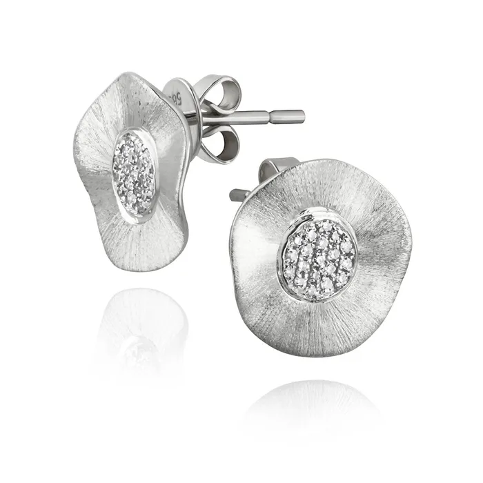 Madison L Earrings Diamond Silver Disc Earrings42500026