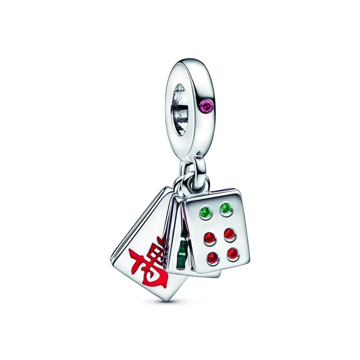 Mahjong Triple Dangle Charm Pandora Charm Necklaces