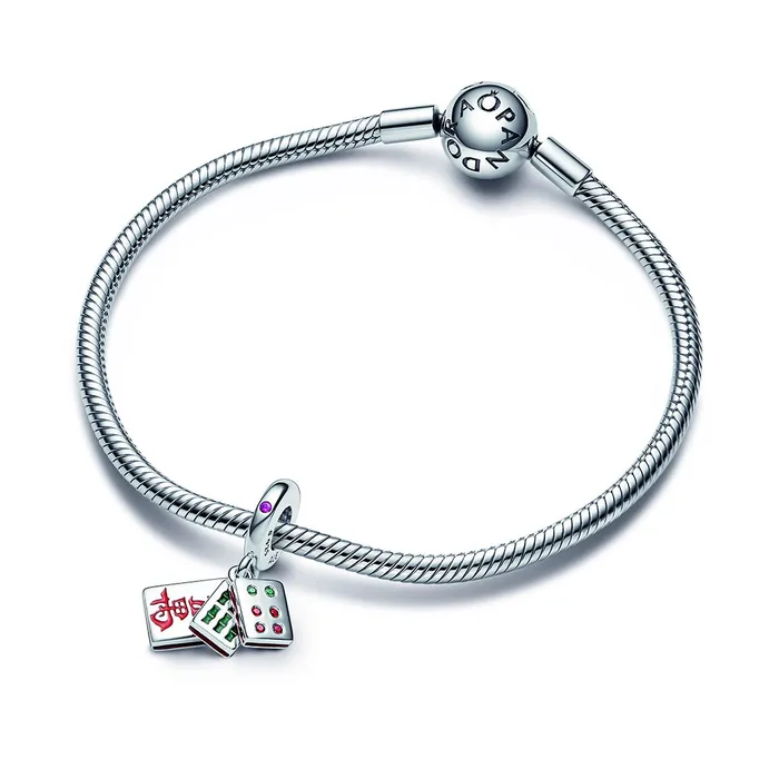 Mahjong Triple Dangle Charm Pandora Charm Necklaces