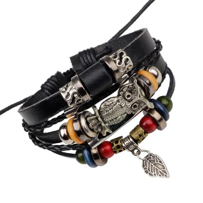 Men Black Braided Leather Bracelet sparklingselections Bracelets Men Black Braided Leather Bracelet sparklingselections Bracelets