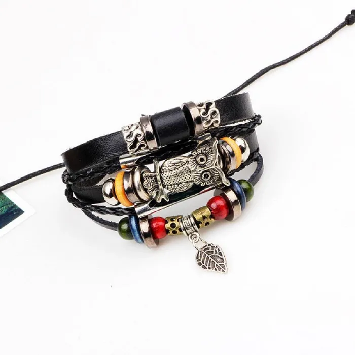 Men Black Braided Leather Bracelet sparklingselections Bracelets Men Black Braided Leather Bracelet sparklingselections Bracelets