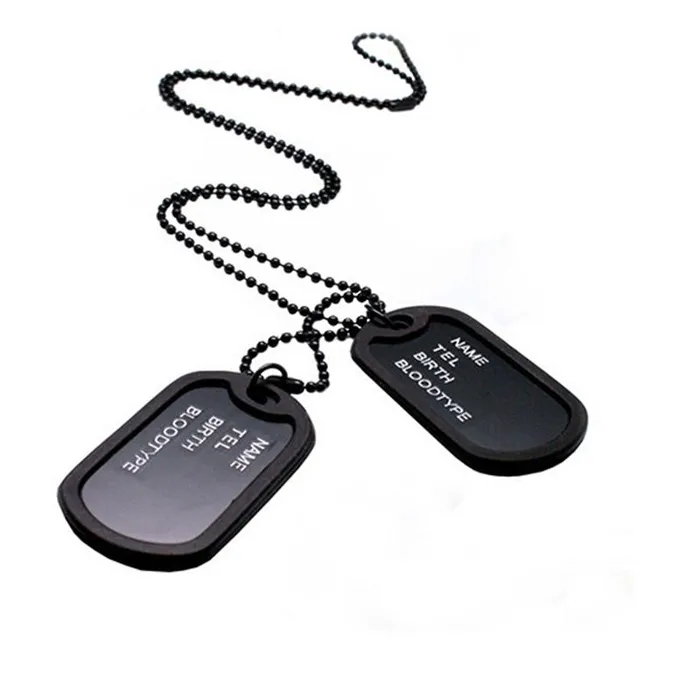 Military Army Style Tags Pendant Necklace sparklingselections Necklaces