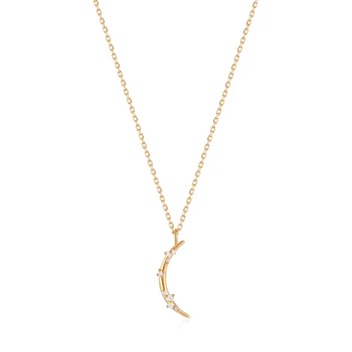 Necklaces Ania Haie 14kt Gold Stargazer Diamond Moon Necklace