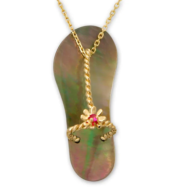 Necklaces Galatea Ruby with Black Mother of Pearl Sandal Pendant 337366 Galatea Necklaces Galatea Ruby with Black Mother of Pearl Sandal Pendant 337366 Galatea