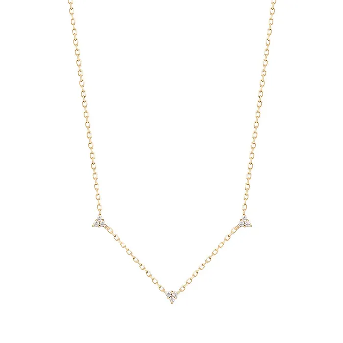 Necklaces SANDRA Natural Diamond Triple Station Necklace Aurelie Gi