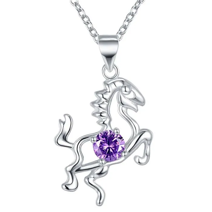 Necklaces Silver Fashion Nice Horse Pendant Necklace sparklingselections