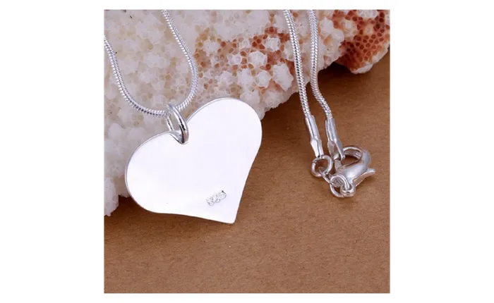 Necklaces Silver Plated Fashion Heart Pendant Necklace For Women sparklingselections Necklaces Silver Plated Fashion Heart Pendant Necklace For Women sparklingselections