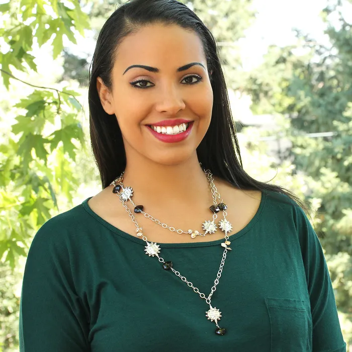 Necklaces Smoky Quartz Pearl SS Necklace235482 Elisa Ilana Necklaces Smoky Quartz Pearl SS Necklace235482 Elisa Ilana