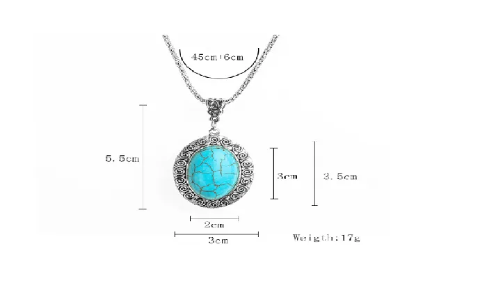 Necklaces Sparkling Selection Blue Turquoise Long Statement Silver Pendant Necklace for Women Necklaces Sparkling Selection Blue Turquoise Long Statement Silver Pendant Necklace for Women
