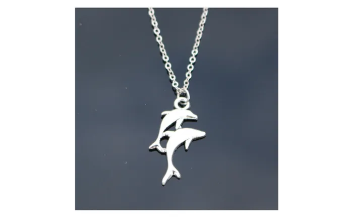 Necklaces sparklingselections New Retro Silver Plated Double Fish Pendant Necklace For Women