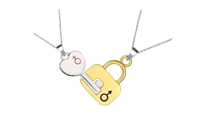 Necklaces sparklingselections Trendy Lock And Key Set Fashion Pendant Necklace Necklaces sparklingselections Trendy Lock And Key Set Fashion Pendant Necklace
