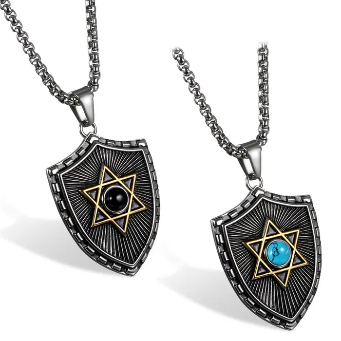 Necklaces Unisex Punk Hexagram BlueBlack Crystal Pendant Necklace sparklingselections Necklaces Unisex Punk Hexagram BlueBlack Crystal Pendant Necklace sparklingselections