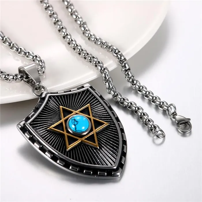 Necklaces Unisex Punk Hexagram BlueBlack Crystal Pendant Necklace sparklingselections Necklaces Unisex Punk Hexagram BlueBlack Crystal Pendant Necklace sparklingselections