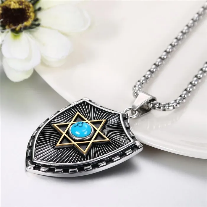 Necklaces Unisex Punk Hexagram BlueBlack Crystal Pendant Necklace sparklingselections Necklaces Unisex Punk Hexagram BlueBlack Crystal Pendant Necklace sparklingselections