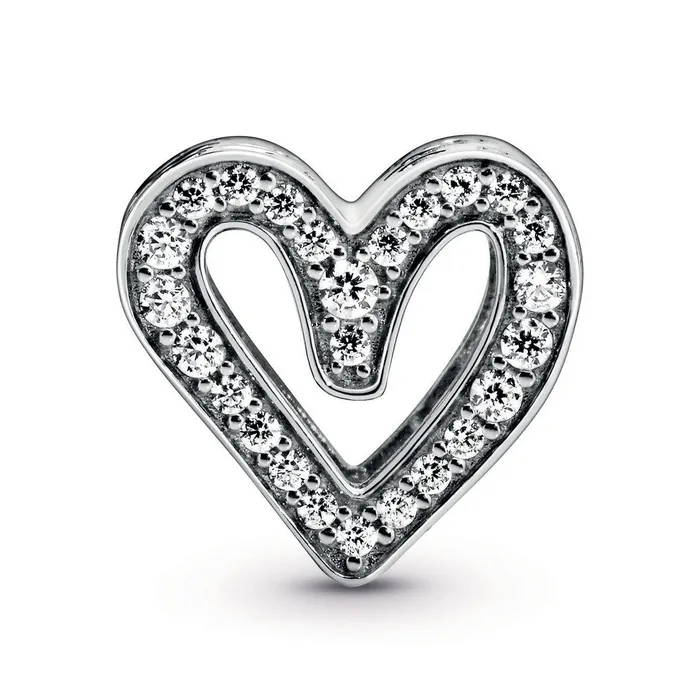 Pandora Sparkling Freehand Heart Charm Pandora Charm Necklaces Pandora Sparkling Freehand Heart Charm Pandora Charm Necklaces
