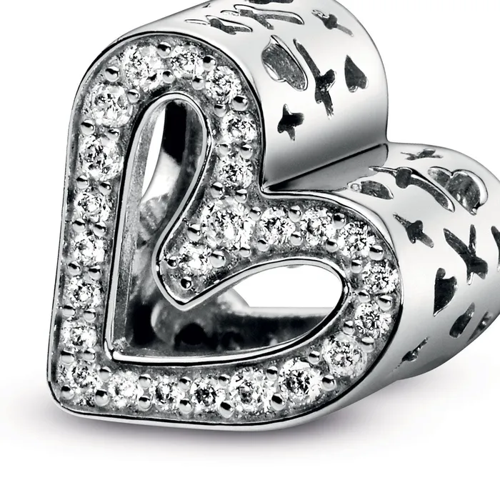 Pandora Sparkling Freehand Heart Charm Pandora Charm Necklaces Pandora Sparkling Freehand Heart Charm Pandora Charm Necklaces