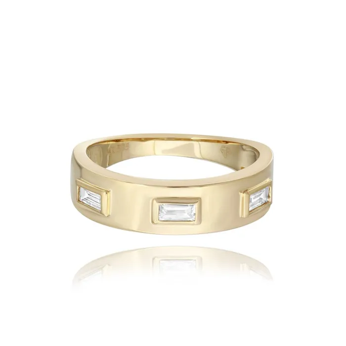 Rings Alev Collection Thick Three Baguette Ring
