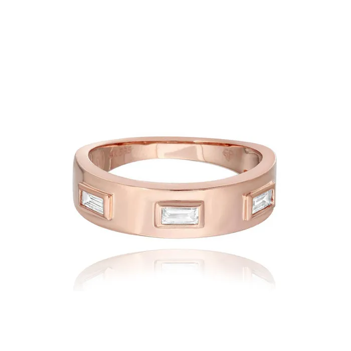 Rings Alev Collection Thick Three Baguette Ring