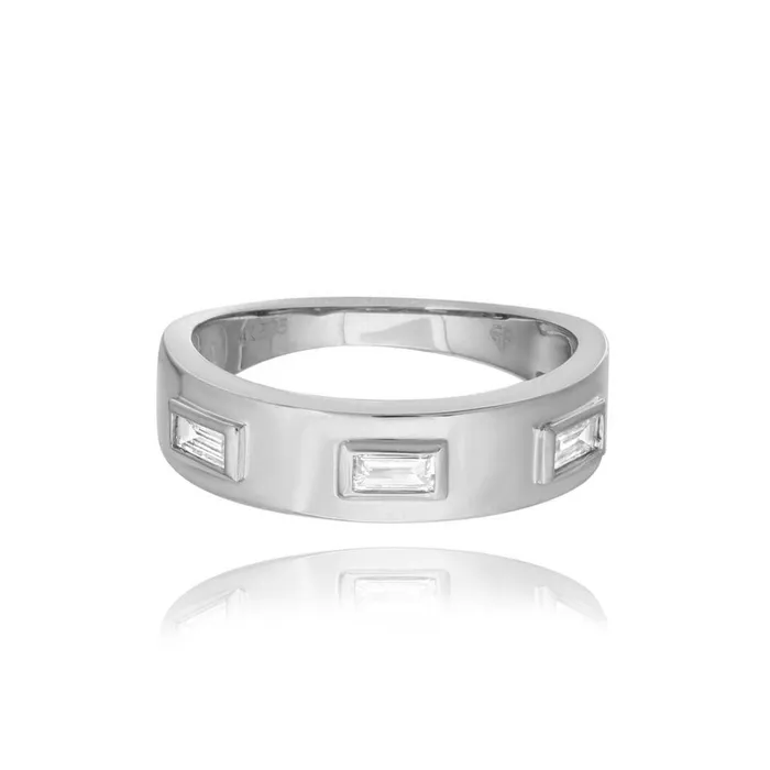 Rings Alev Collection Thick Three Baguette Ring