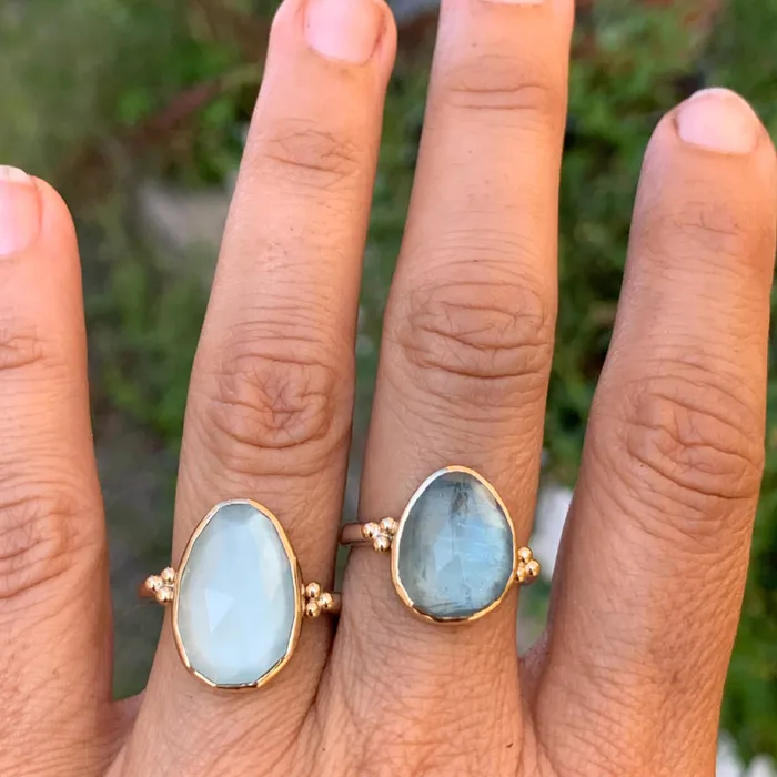 Rings Emily Amey Jewelry Aquamarine Cocktail Ring in 14k gold and sterling silver