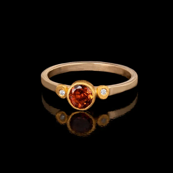 Rings Gzahav FireOrange Tourmaline Ring