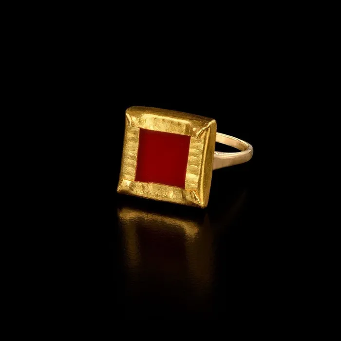 Rings Gzahav Flat Carnelian Ring