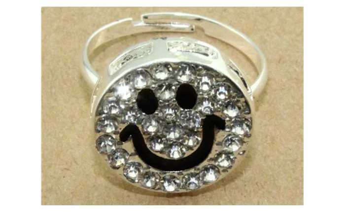 Rings Happy Smile Face Crystal Rhinestone Adjustable Ring sparklingselections Rings Happy Smile Face Crystal Rhinestone Adjustable Ring sparklingselections