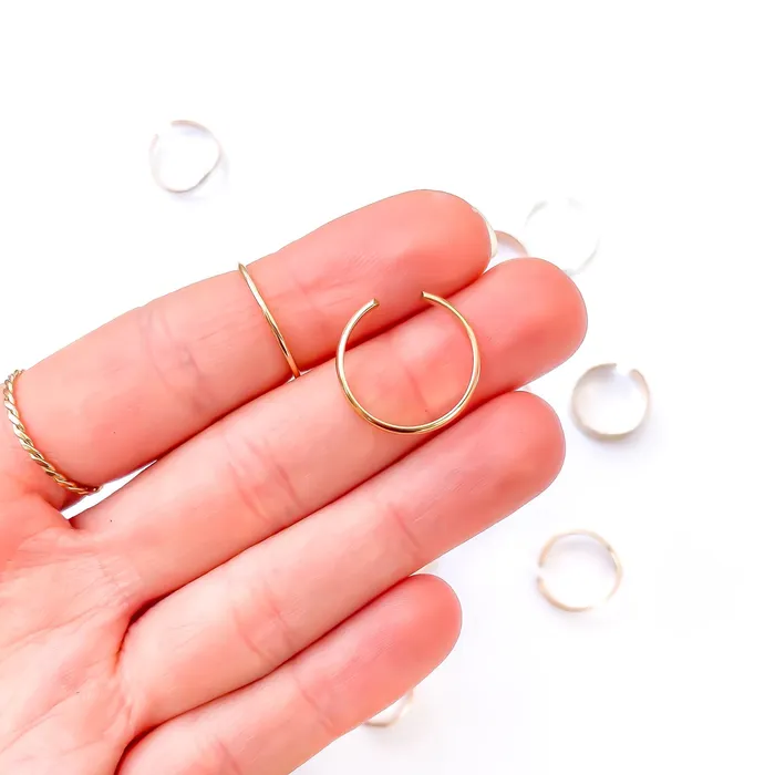 Rings Hoops By Hand Dainty Half Round Toe Ring 14K Gold Filled
