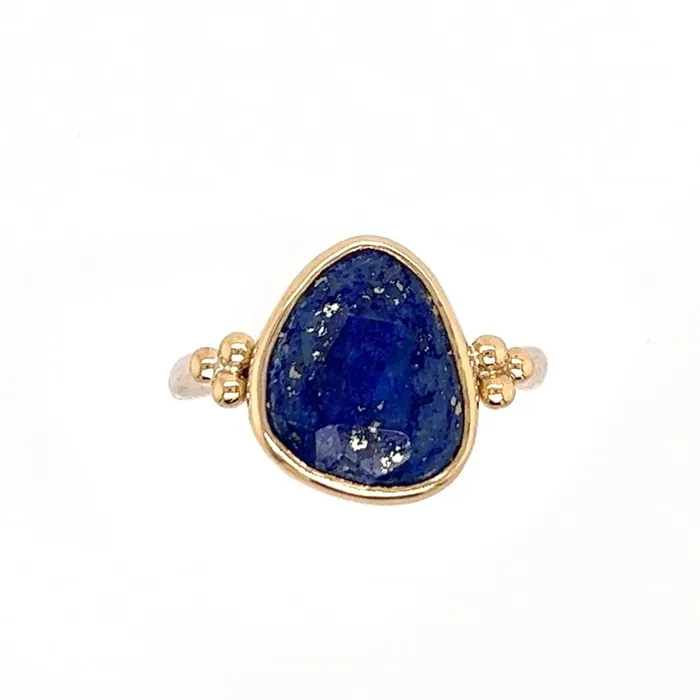Rings Rosecut Lapis Ring in 14k gold and sterling silver Emily Amey Jewelry Rings Rosecut Lapis Ring in 14k gold and sterling silver Emily Amey Jewelry