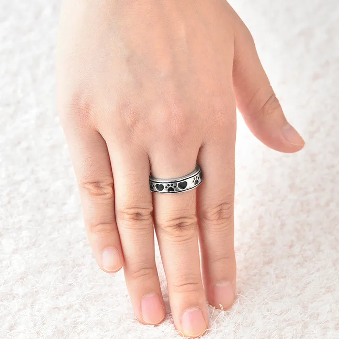 Rings sparklingselections Dog paw footprints Animal Unisex Pet Ring Rings sparklingselections Dog paw footprints Animal Unisex Pet Ring