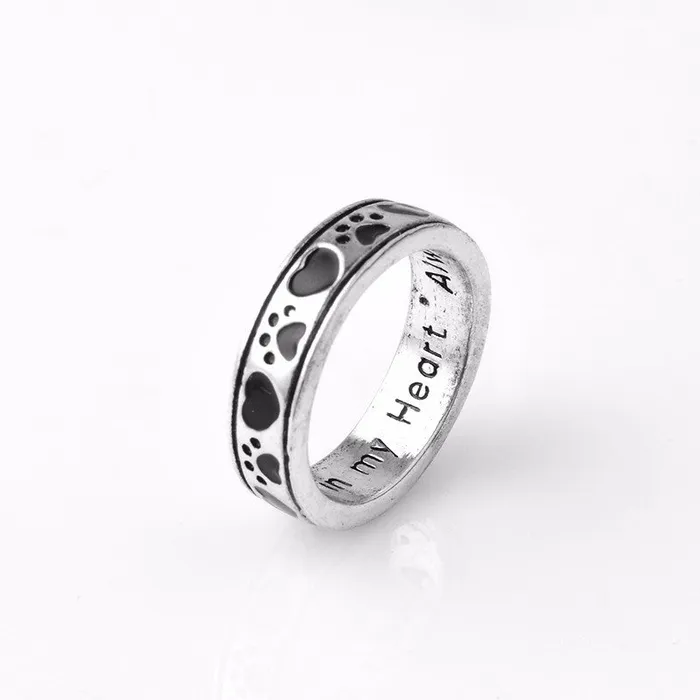 Rings sparklingselections Dog paw footprints Animal Unisex Pet Ring Rings sparklingselections Dog paw footprints Animal Unisex Pet Ring