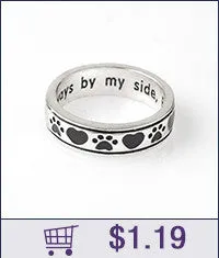 Rings sparklingselections Dog paw footprints Animal Unisex Pet Ring Rings sparklingselections Dog paw footprints Animal Unisex Pet Ring