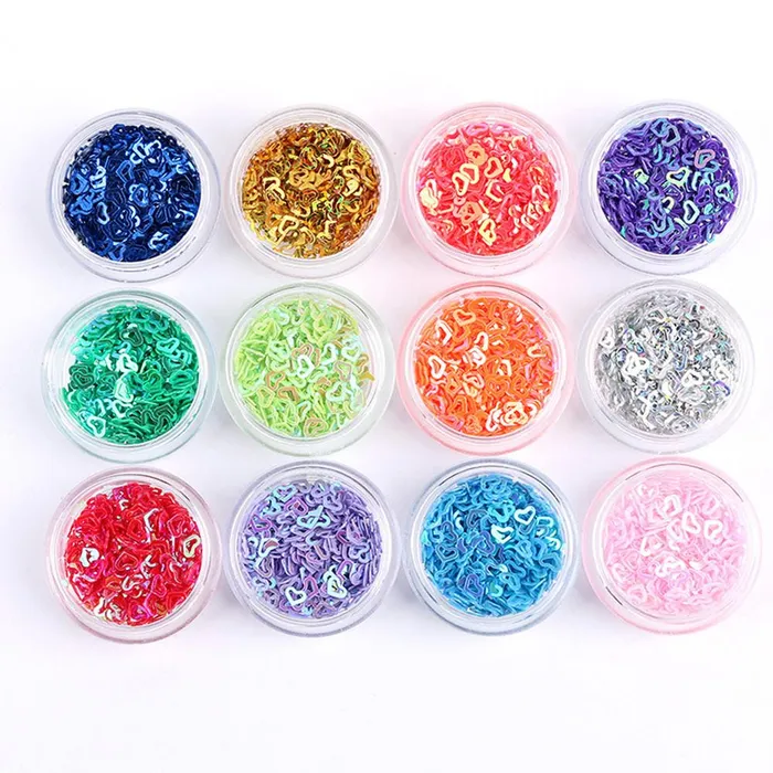 Shinning Heart Shaped Nail Art Decorations sparklingselections Necklaces