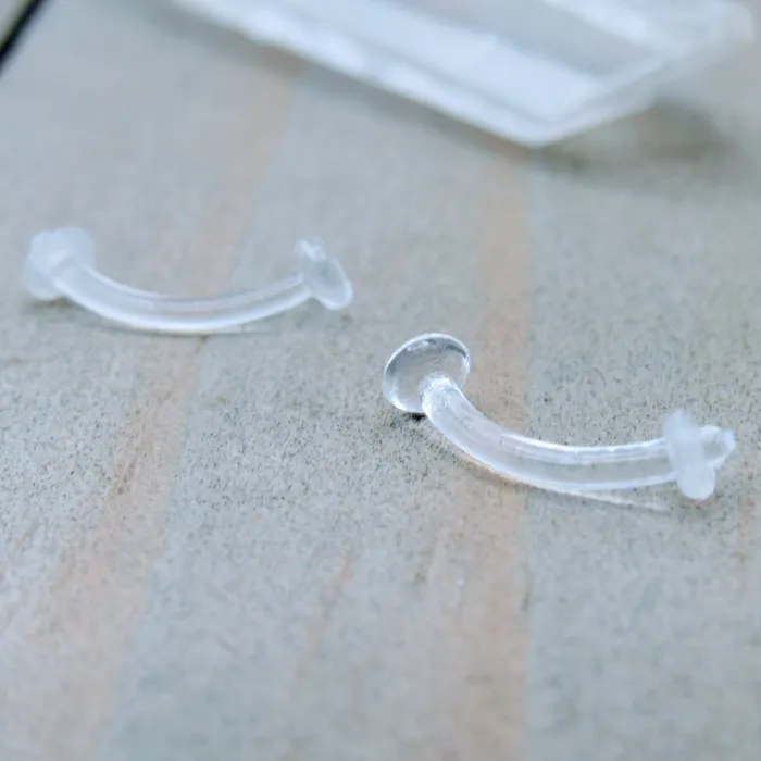 SirenBodyJewelry Earrings Clear body piercing jewelry retainer earring 16g curved barbell style 516 length SirenBodyJewelry Earrings Clear body piercing jewelry retainer earring 16g curved barbell style 516 length