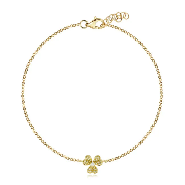 Small Pave Flower Bracelet Alev Collection Bracelets