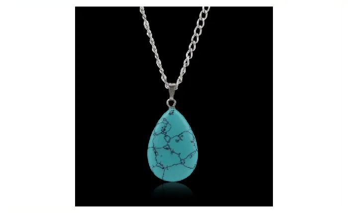 Sparkling Selections Natural Stone Chakra Point Healing Water Drop Pendant Necklace For Women Necklaces Sparkling Selections Natural Stone Chakra Point Healing Water Drop Pendant Necklace For Women Necklaces